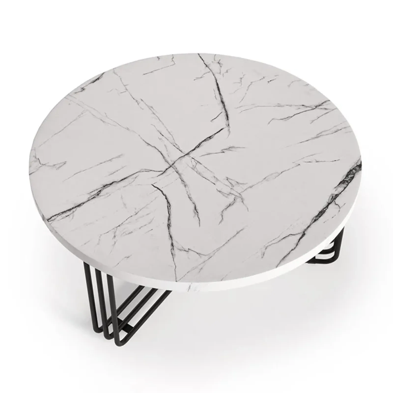 Garnero Arredamenti Tavolini Moderni|Tavolini Moderni-Tavolino da salotto 80x36cm effetto marmo bianco nero Elan