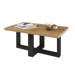 Garnero Arredamenti Tavolini Moderni|Tavolini Moderni-Tavolino da salotto 102x60cm industrial  rovere nero opaco Lines