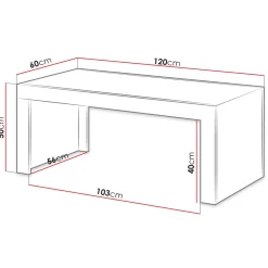 Garnero Arredamenti Tavolini Moderni|Tavolini Moderni-Tavolino da salotto 120x60cm moderno rovere rustico antracite Calyssa