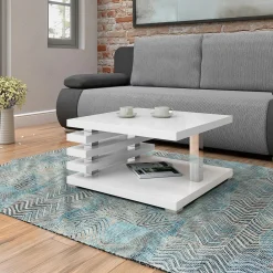 Garnero Arredamenti Tavolini Moderni|Tavolini Moderni-Tavolino da salotto 60x60cm moderno Zaphira Bianco Lucido