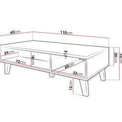 Garnero Arredamenti Tavolini Moderni|Tavolini Moderni-Tavolino da salotto 110x60cm moderno rovere antracite Salisburgo