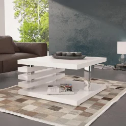 Garnero Arredamenti Tavolini Moderni|Tavolini Moderni-Tavolino da salotto 60x60cm moderno Zaphira Bianco Opaco