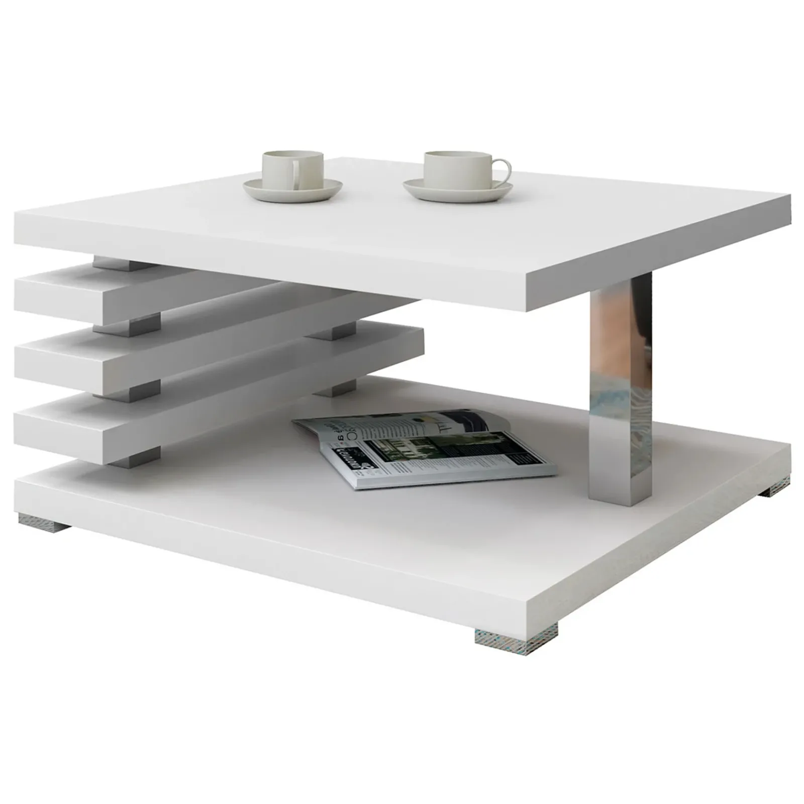 Garnero Arredamenti Tavolini Moderni|Tavolini Moderni-Tavolino da salotto 60x60cm moderno Zaphira Bianco Opaco