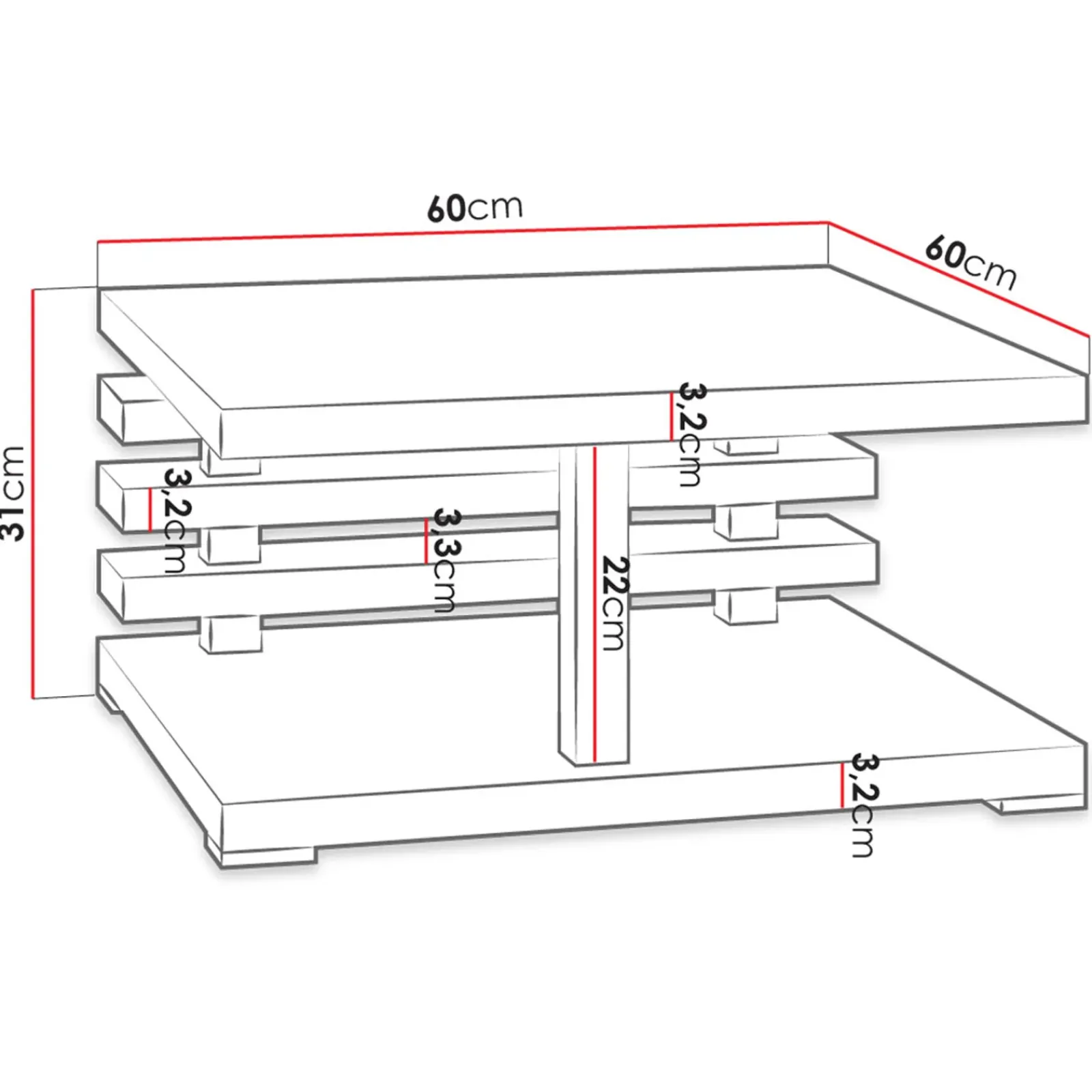 Garnero Arredamenti Tavolini Moderni|Tavolini Moderni-Tavolino da salotto 60x60cm moderno Zaphira Bianco Opaco