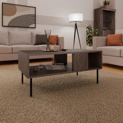 Garnero Arredamenti Tavolini Moderni|Tavolini Moderni-Tavolino da salotto 100x46cm noce cannettato Gabiot