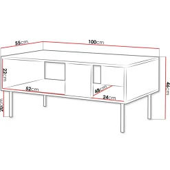 Garnero Arredamenti Tavolini Moderni|Tavolini Moderni-Tavolino da salotto 100x46cm noce cannettato Gabiot