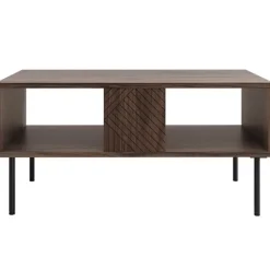 Garnero Arredamenti Tavolini Moderni|Tavolini Moderni-Tavolino da salotto 100x46cm noce scuro con frontali serigrafati Savanna