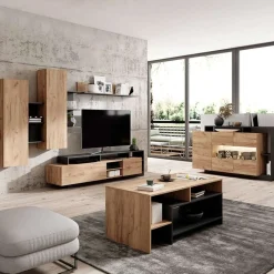 Garnero Arredamenti Tavolini Moderni|Tavolini Moderni-Tavolino da salotto 120x60cm rovere antracite Blob Rovere - Antracite