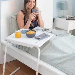 Garnero Arredamenti Accessori Ufficio-Tavolino pieghevole multiposizione 53x70cm metallo bianco Giga