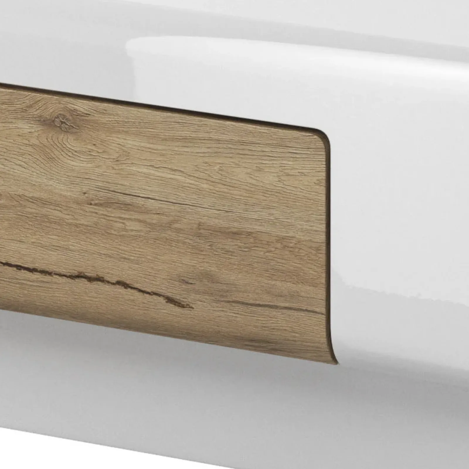 Garnero Arredamenti Tavolini Moderni|Tavolini Moderni-Tavolino salotto con cassetti 110x60cm bianco lucido rovere Tahiti