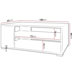 Garnero Arredamenti Tavolini Moderni|Tavolini Moderni-Tavolino salotto 100x65cm design moderno 2 ante bianco Pastello