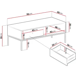 Garnero Arredamenti Tavolini Moderni|Tavolini Moderni-Tavolino salotto  90x50cm design moderno bianco Pollon Bianco Opaco