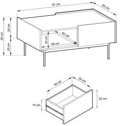 Garnero Arredamenti Tavolini Moderni|Tavolini Moderni-Tavolino salotto 97x65cm design moderno rosso Passion
