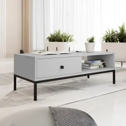 Garnero Arredamenti Tavolini Moderni|Tavolini Moderni-Tavolino salotto 90x50cm design moderno Pollon Grigio