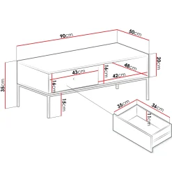 Garnero Arredamenti Tavolini Moderni|Tavolini Moderni-Tavolino salotto  90x50cm design moderno Pollon Grigio