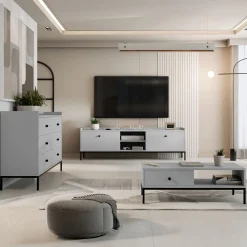 Garnero Arredamenti Tavolini Moderni|Tavolini Moderni-Tavolino salotto  90x50cm design moderno Pollon Grigio