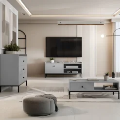 Garnero Arredamenti Tavolini Moderni|Tavolini Moderni-Tavolino salotto  90x50cm design moderno Pollon Grigio