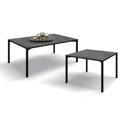 Garnero Arredamenti Tavolini Classici|Tavolini Classici-Tavolino 55x55 cm da salotto acciaio ossidato metallo Eral