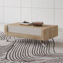 Garnero Arredamenti Tavolini Classici|Tavolini Classici-Tavolino 110x65cm da salotto 1 cassetto rovere tortora lucido Jumbo Tortora - Rovere