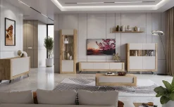 Garnero Arredamenti Tavolini Classici|Tavolini Classici-Tavolino 110x65cm da salotto 1 cassetto rovere tortora lucido Jumbo Tortora - Rovere