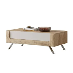 Garnero Arredamenti Tavolini Classici|Tavolini Classici-Tavolino 110x65cm da salotto 1 cassetto rovere tortora lucido Jumbo Tortora - Rovere