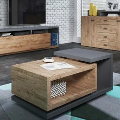 Garnero Arredamenti Tavolini Moderni|Tavolini Moderni-Tavolino 120x60cm da salotto design rovere antracite Megan Gihome® Antracite - Rovere