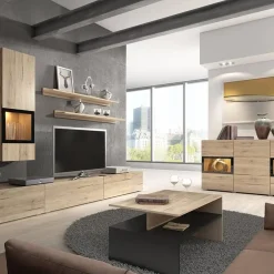 Garnero Arredamenti Tavolini Moderni|Tavolini Moderni-Tavolino 100x45cm da salotto design rovere e nero Emotion Gihome® Nero Opaco - Rovere