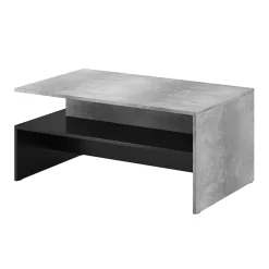 Garnero Arredamenti Tavolini Moderni|Tavolini Moderni-Tavolino 100x45cm da salotto design cemento e nero Emotion Gihome® Nero Opaco - Cemento