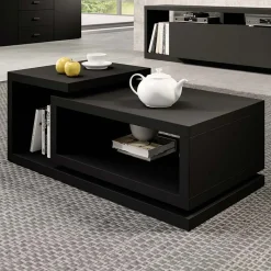 Garnero Arredamenti Tavolini Moderni|Tavolini Moderni-Tavolino 120x60cm da salotto rettangolare Megan Gihome® Nero Opaco