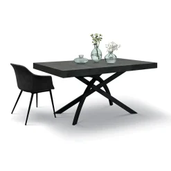 Garnero Arredamenti Tavoli Da Pranzo|Tavoli Allungabili-Tavolo 140/220 cm allungabile acciaio ossidato metallo Otab Ossido