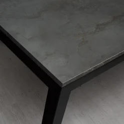 Garnero Arredamenti Tavoli Da Pranzo|Tavoli Allungabili-Tavolo 90/180 cm allungabile acciaio metallo Alanda Ossido