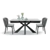 Garnero Arredamenti Tavoli Da Pranzo|Tavoli Allungabili-Tavolo 160/240 cm allungabile effetto marmo bianco antracite Mirage