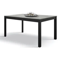 Garnero Arredamenti Tavoli Da Pranzo|Tavoli Allungabili-Tavolo 140/200 cm allungabile grigio cemento metallo Arex