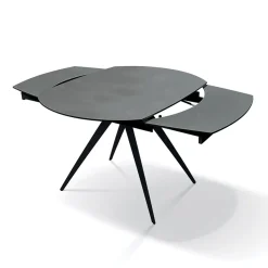 Garnero Arredamenti Tavoli Da Pranzo|Tavoli Allungabili-Tavolo 120/180 cm allungabile grigio metallo Globo Grafite