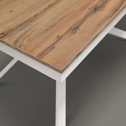 Garnero Arredamenti Tavoli Da Pranzo|Tavoli Allungabili-Tavolo 120/170 cm allungabile rovere rustico metallo bianco Velvet Rovere - Bianco