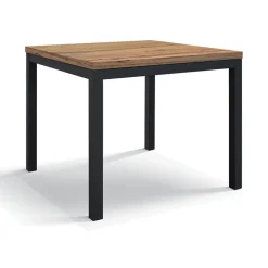 Garnero Arredamenti Tavoli Da Pranzo|Tavoli Allungabili-Tavolo 90/180 cm allungabile metallo ossido Alanda Rovere Rustico