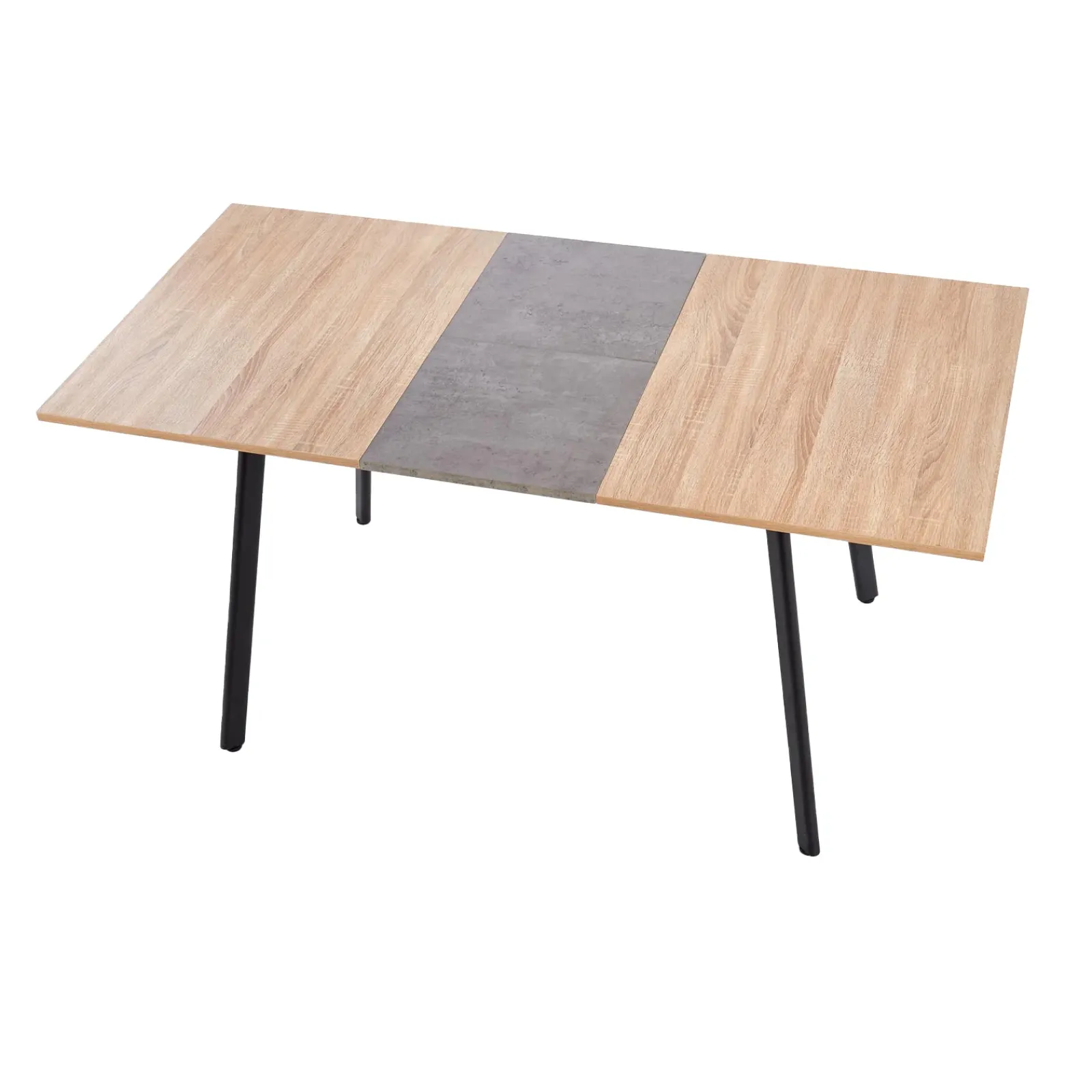 Garnero Arredamenti Tavoli Da Pranzo|Tavoli Allungabili-Tavolo allungabile 120/160 cm moderno rovere sonoma grigio nero Odran