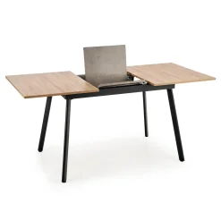 Garnero Arredamenti Tavoli Da Pranzo|Tavoli Allungabili-Tavolo allungabile 120/160 cm moderno rovere sonoma grigio nero Odran