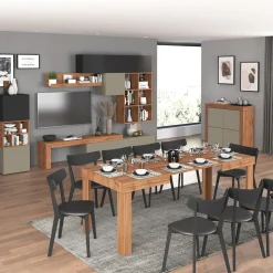 Garnero Arredamenti Tavoli In Legno|Tavoli Da Pranzo-Tavolo allungabile 120-200 cm rovere Block