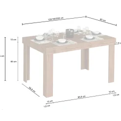 Garnero Arredamenti Tavoli In Legno|Tavoli Da Pranzo-Tavolo allungabile 120-200 cm rovere Block