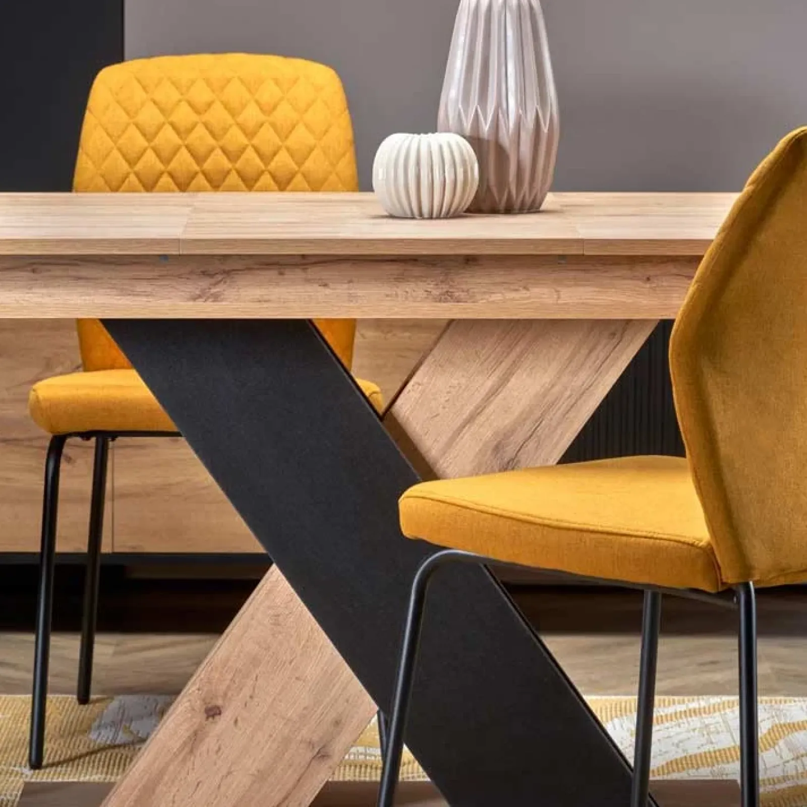 Garnero Arredamenti Tavoli Da Pranzo|Tavoli Allungabili-Tavolo allungabile 130/175cm da pranzo moderno rovere nero Brenta