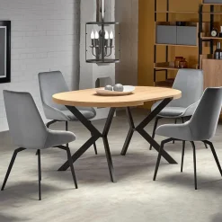 Garnero Arredamenti Tavoli Da Pranzo|Tavoli Allungabili-Tavolo allungabile 100/250cm da pranzo rovere dorato nero Agri