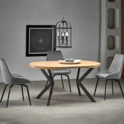 Garnero Arredamenti Tavoli Da Pranzo|Tavoli Allungabili-Tavolo allungabile 100/250cm da pranzo rovere dorato nero Agri