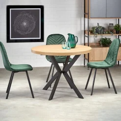 Garnero Arredamenti Tavoli Da Pranzo|Tavoli Allungabili-Tavolo allungabile 100/250cm da pranzo rovere dorato nero Agri