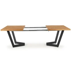 Garnero Arredamenti Tavoli Da Pranzo|Tavoli Allungabili-Tavolo allungabile 160/250cm design moderno rovere rustico nero Ridge Rovere Rustico - Nero