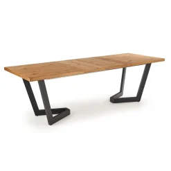 Garnero Arredamenti Tavoli Da Pranzo|Tavoli Allungabili-Tavolo allungabile 160/250cm design moderno rovere rustico nero Ridge Rovere Rustico - Nero