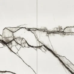 Garnero Arredamenti Tavoli Da Pranzo|Tavoli Allungabili-Tavolo allungabile 180/230cm effetto marmo bianco nero Silvano