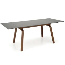 Garnero Arredamenti Tavoli Da Pranzo|Tavoli Allungabili-Tavolo allungabile 140/200cm effetto marmo nero rovere scuro Rinaldo