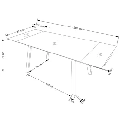 Garnero Arredamenti Tavoli Da Pranzo|Tavoli Allungabili-Tavolo allungabile 140/200cm effetto marmo nero rovere scuro Rinaldo