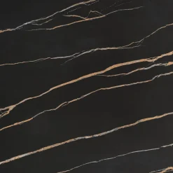 Garnero Arredamenti Tavoli Da Pranzo|Tavoli Allungabili-Tavolo allungabile 140/200cm effetto marmo nero rovere scuro Rinaldo